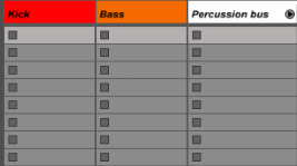 Label each channel in Ableton Live's session view