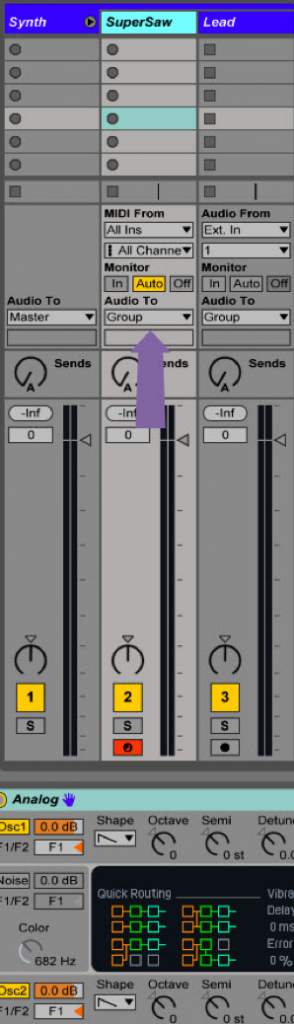 Use groups in Ableton to organize your channels when you're writing music, composing, or doing sound design