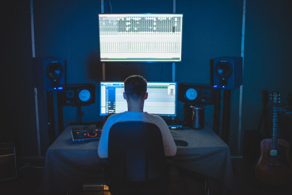 a photo of a guy preparing for releasing original music