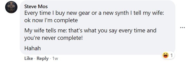 A Facebook post of how Steve learns how to have fun making music.