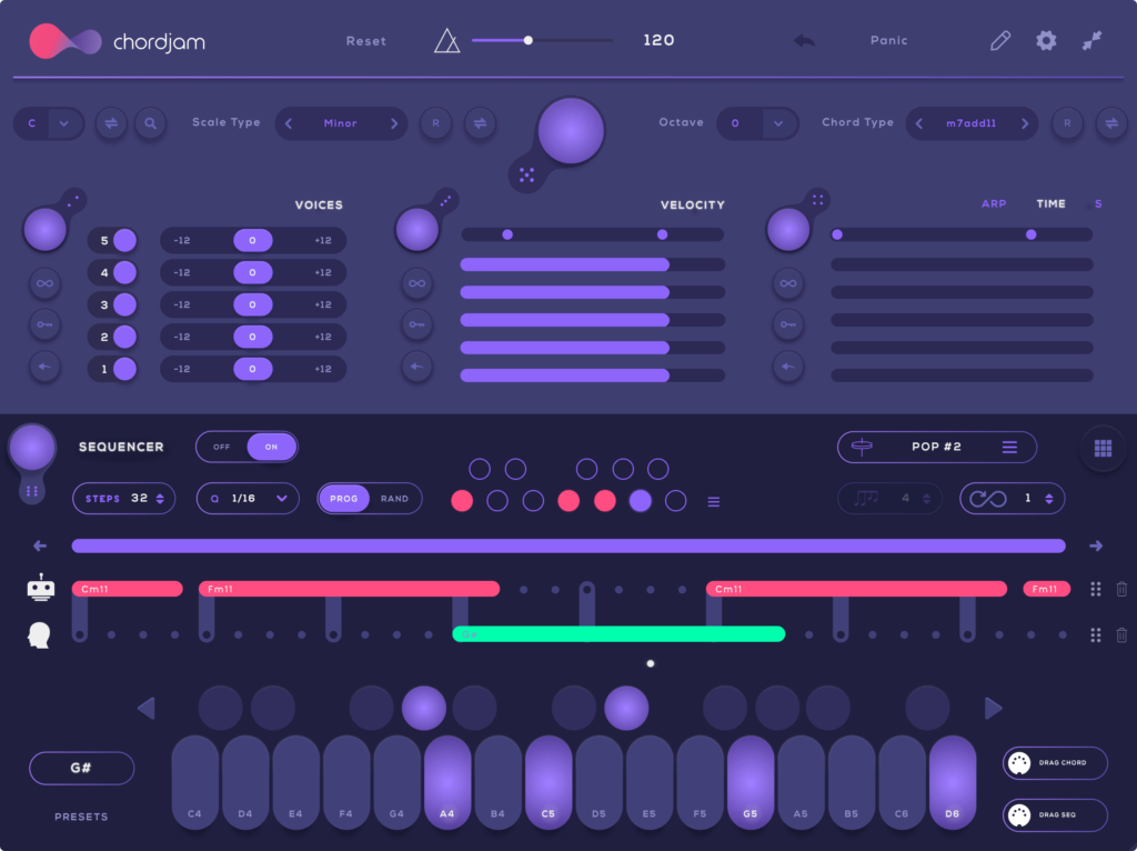 This image is of Chordjam by Audiomodern. It's an excellent generative sequencer for chords, specifically.