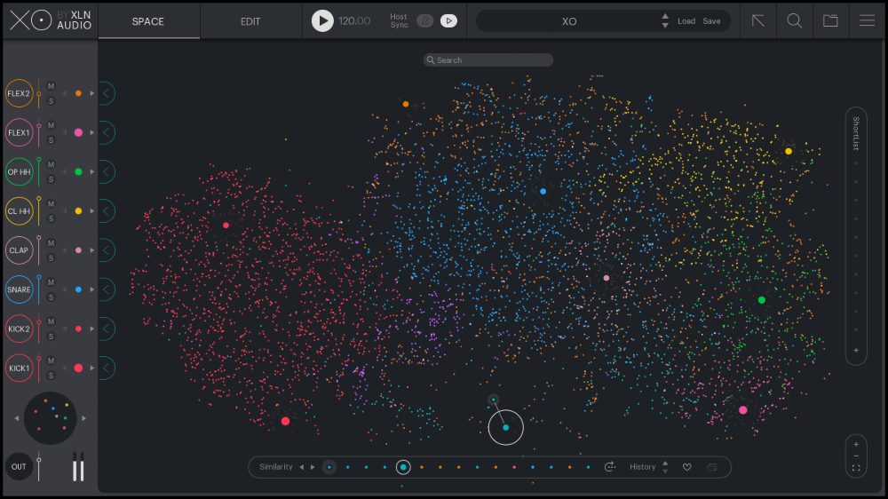 Image of XO by XLN Audio, which uses AI to find you sounds and generate you beats. It's also a great tool for organizing your workflow, as well as one of the best generative sequencers.