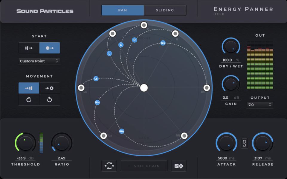 an image of Energypanner which allows for dynamic panning responsiveness to inputs